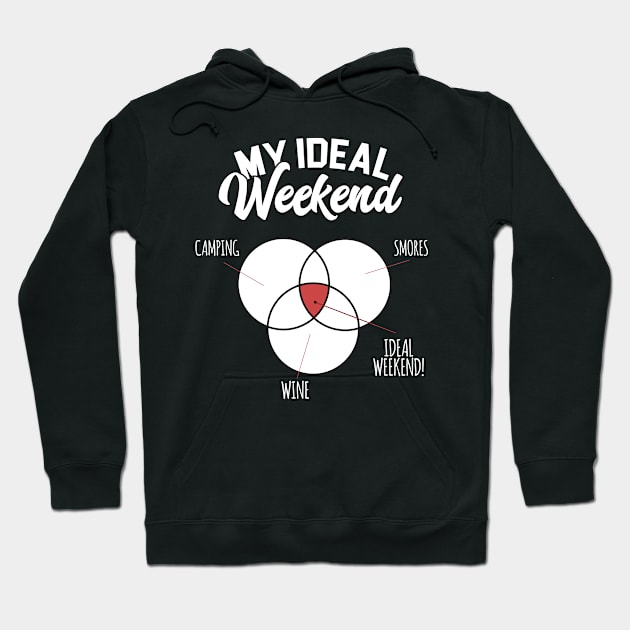 My Ideal Weekend Camping Smores And Wine Hoodie by thingsandthings